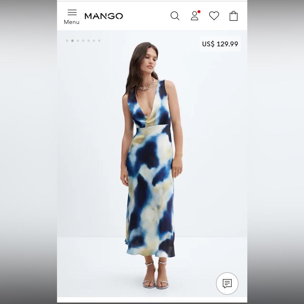 Mango Gradient satin dress